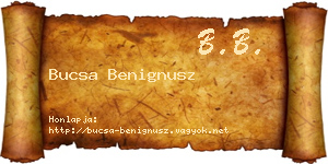 Bucsa Benignusz névjegykártya